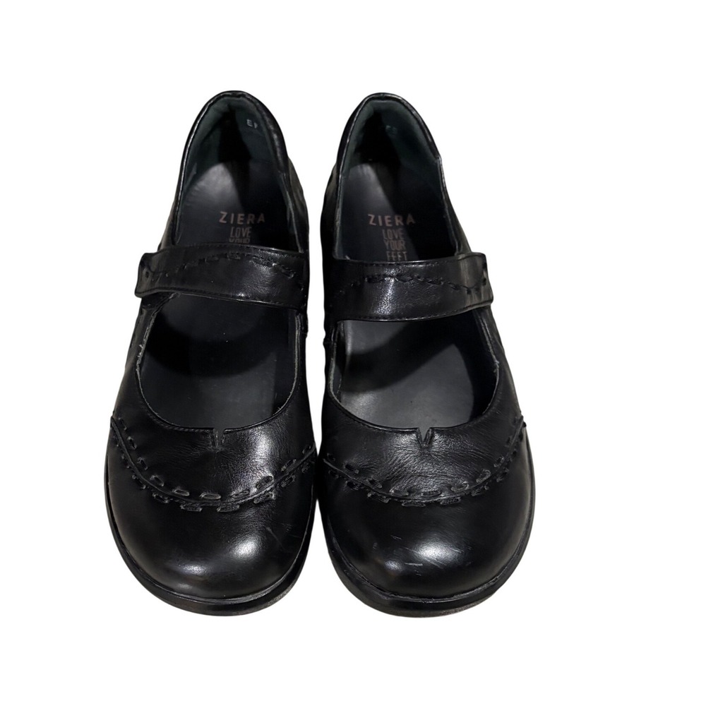 Ziera Love Your Feet Black Leather Gummibear Mary Jane Shoes Orthotic Size 38 W